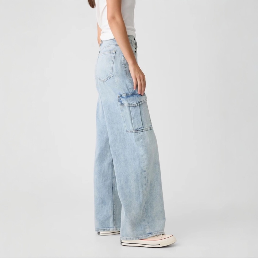 GAP High Waist Wide Leg Cargo Jeans NWT 28/6 Regular - Picture 4 of 7